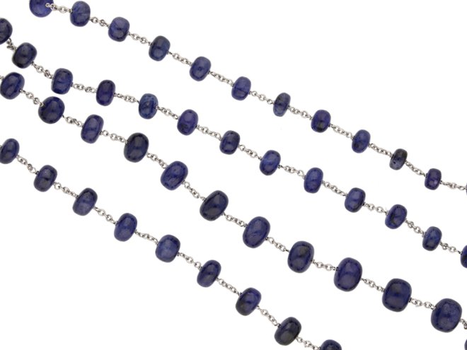 sapphire bead necklace berganza hatton garden