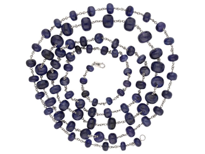  sapphire bead necklace berganza hatton garden