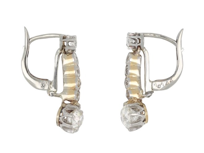 Belle Époque diamond drop earrings, French, circa 1915.