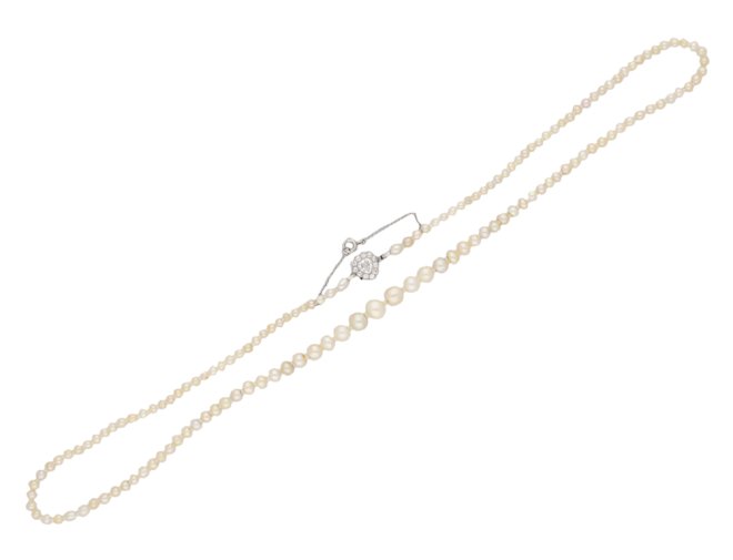 Belle Époque natural pearl diamond necklace berganza hatton garden