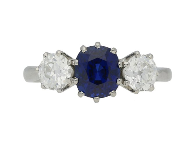 antique Burmese sapphire diamond ring berganza hatton garden