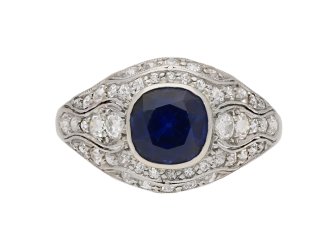 antique diamond sapphire cluster ring berganza hatton garden