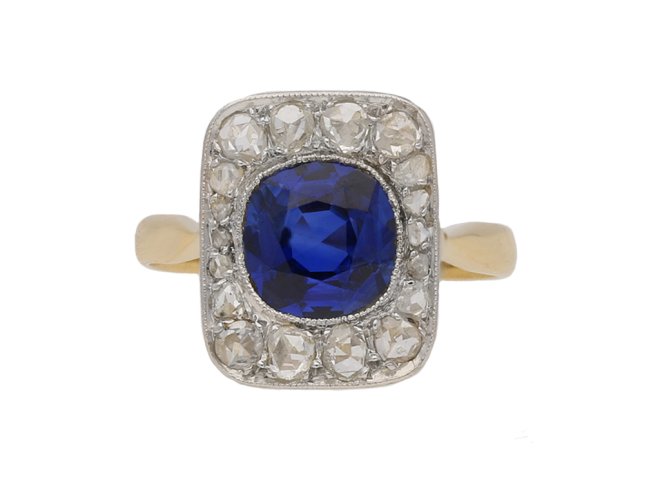 antique diamond sapphire ring berganza hatton garden