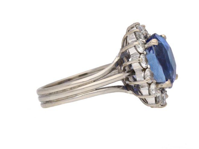 vintage sapphire diamond cluster ring berganza hatton garden