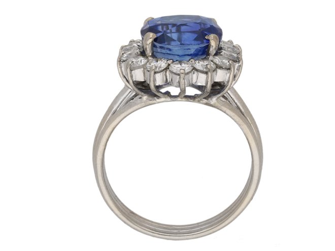 vintage sapphire diamond cluster ring berganza hatton garden