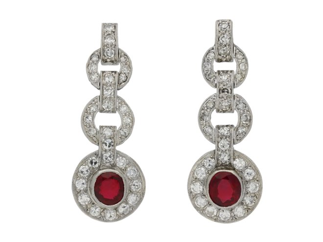 Burmese ruby and diamond earrings berganza hatton garden