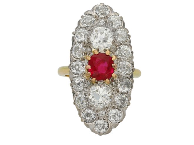 antique ruby diamond cluster ring berganza hatton garden