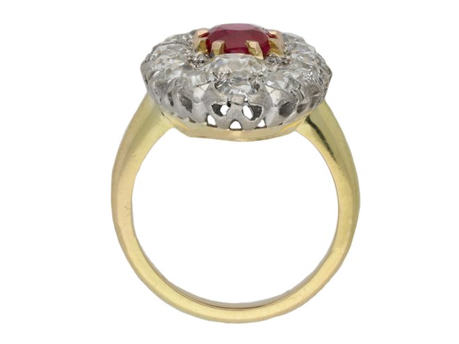 antique ruby diamond cluster ring berganza hatton garden