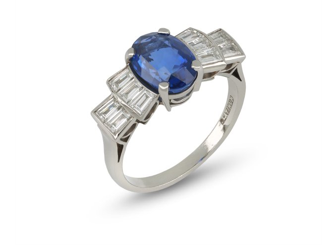 Art Deco sapphire and diamond ring, circa 1935.