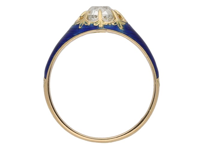 Victorian diamond and blue enamel ring berganza hatton garden