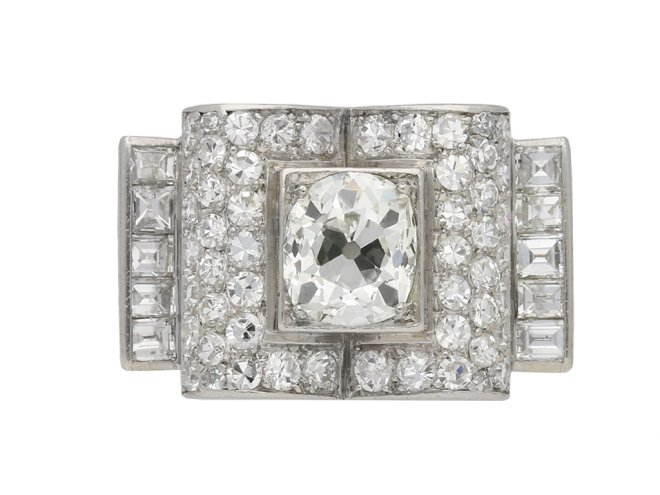 Art Deco diamond cluster ring berganza hatton garden