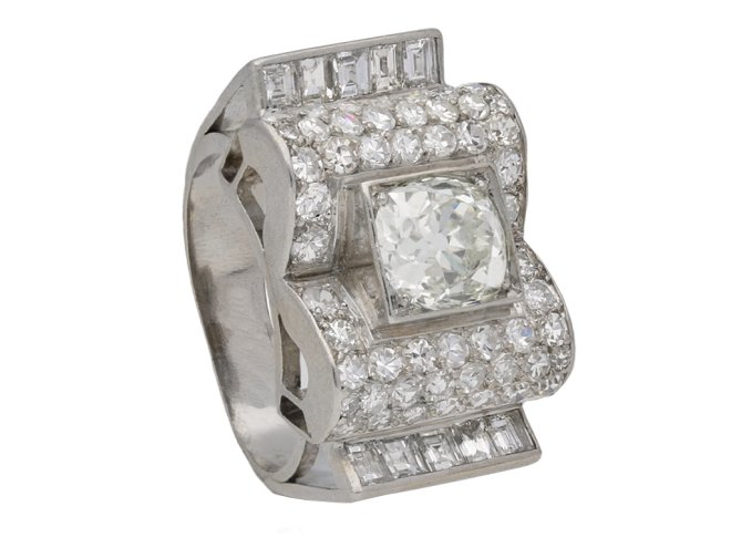 Art Deco diamond cluster ring berganza hatton garden