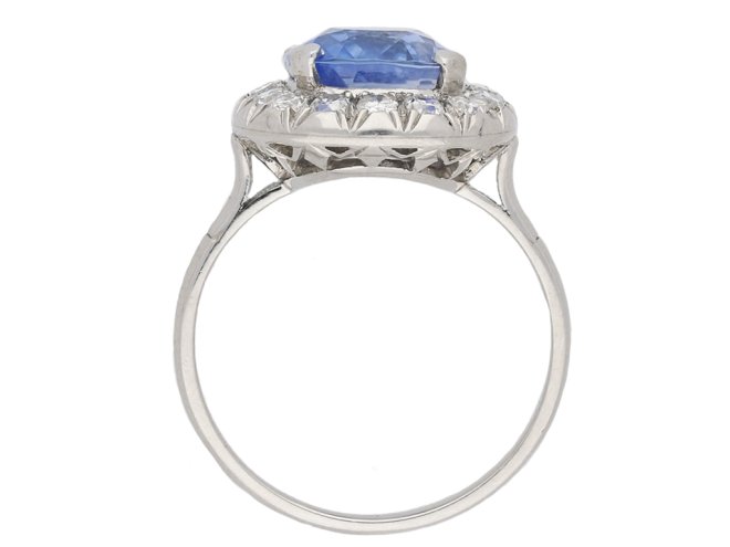 Belle Époque sapphire diamond cluster ring berganza hatton garden