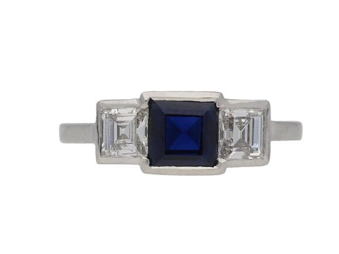 Art Deco sapphire and diamond ring, berganza hatton garden