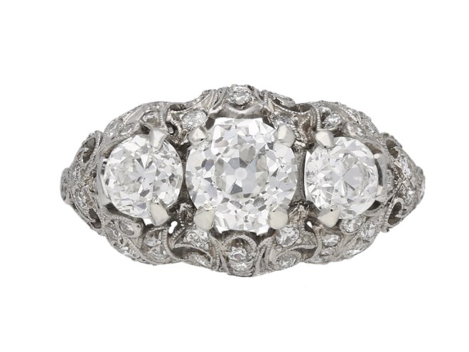 Ornate Edwardian Diamond Ring berganza hatton garden