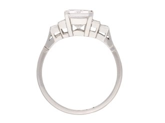 Art Deco Step Cut Diamond Ring, circa 1930. Hatton Garden