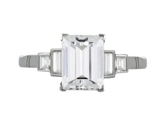 Art Deco Step Cut Diamond Ring, circa 1930.