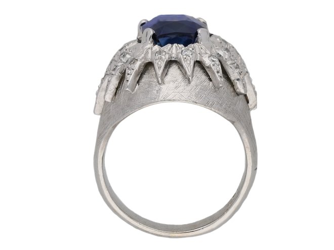 Vintage sapphire and diamond bombé ring berganza hatton garden