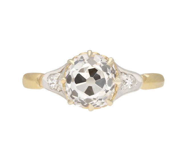 Edwardian old mine diamond ring, English, circa 1915. Hatton Garden