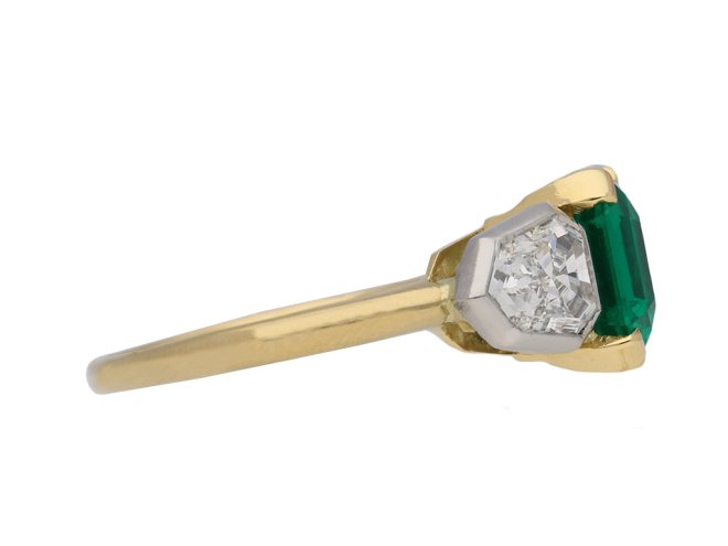 Art Deco Colombian emerald diamond ring berganza hatton garden