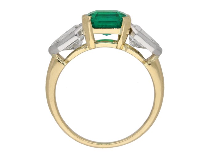 Art Deco Colombian emerald diamond ring berganza hatton garden