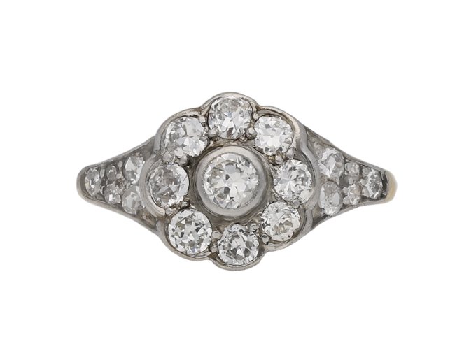 Edwardian diamond cluster ring berganza hatton garden