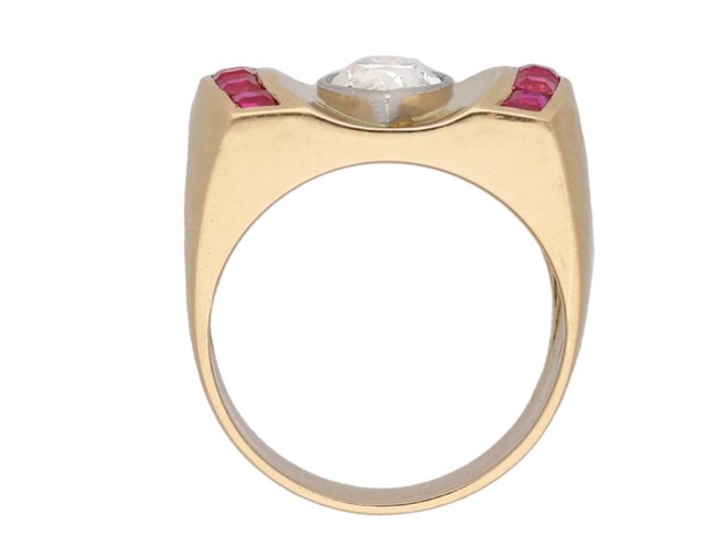 Vintage diamond and ruby cocktail ring berganza hatton garden