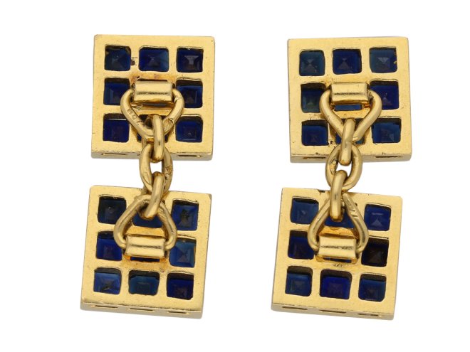 Art deco sapphire cufflinks berganza hatton garden