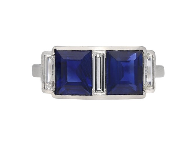 Art Deco sapphire and diamond ring berganza hatton garden