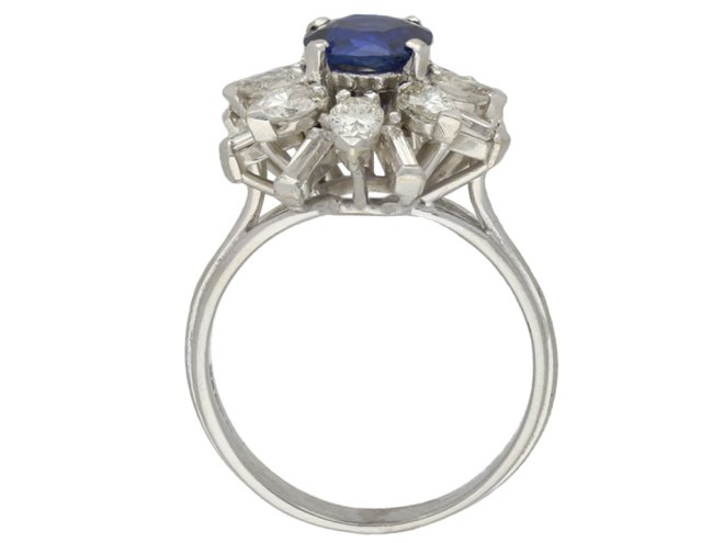 Vintage Burmese sapphire diamond ring berganza hatton garden