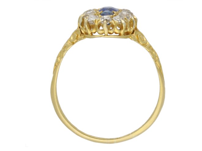 Burmese sapphire diamond cluster ring berganza hatton garden