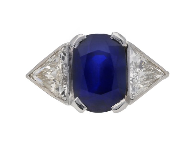 Vintage Burmese sapphire and diamond ring berganza hatton garden