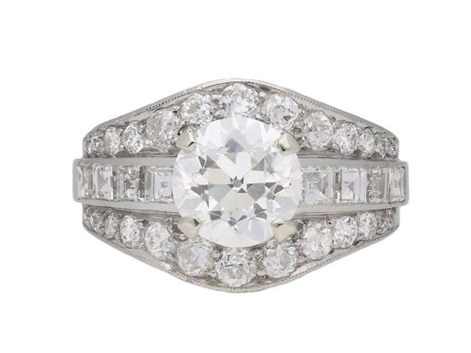 Art Deco diamond cluster ring berganza hatton garden