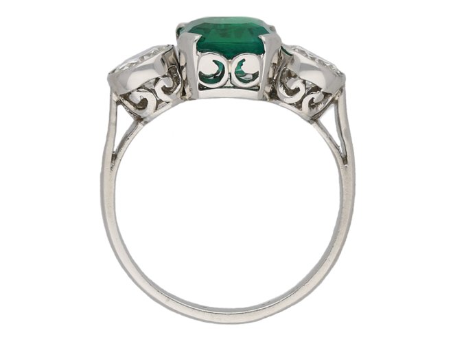 Art Deco Colombian emerald diamond ring berganza hatton garden