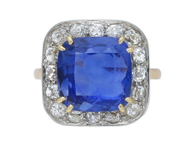 Edwardian sapphire diamond coronet cluster berganza hatton garden