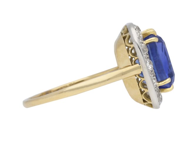 Edwardian sapphire diamond coronet cluster berganza hatton garden