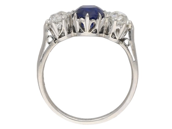 Edwardian Burmese sapphire diamond ring berganza hatton garden