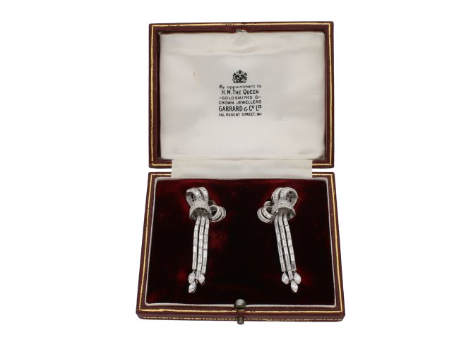 Diamond night and day bow clip earrings berganza hatton garden