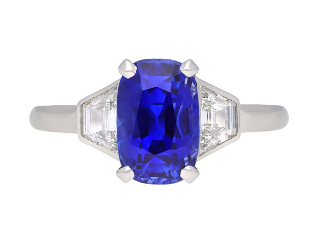 Burmese sapphire and diamond ring, circa 1950.  Hatton Garden