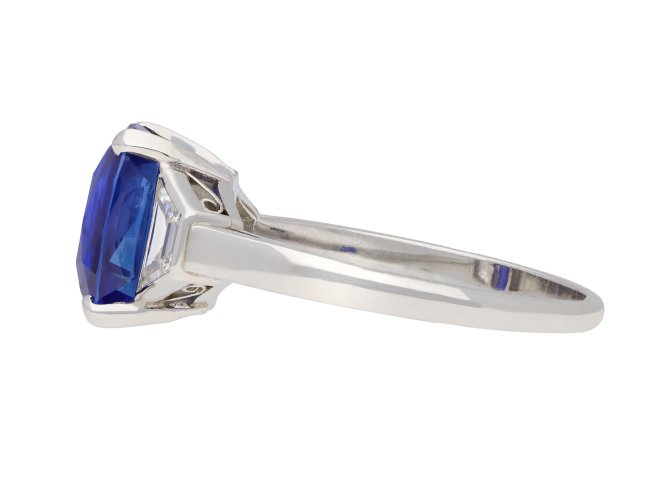 Burmese sapphire and diamond ring, circa 1950.  Hatton Garden