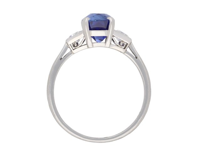 Burmese sapphire and diamond ring, circa 1950.  Hatton Garden