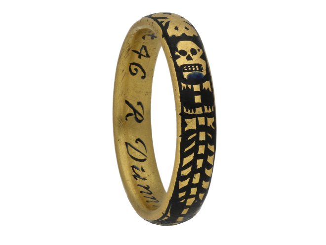 Georgian gold enamel skeleton ring berganza hatton garden