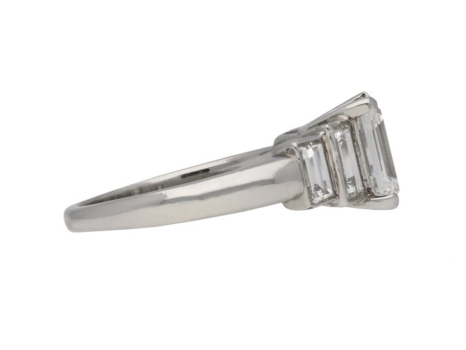 Vintage emerald cut diamond solitaire ring berganza hatton garden