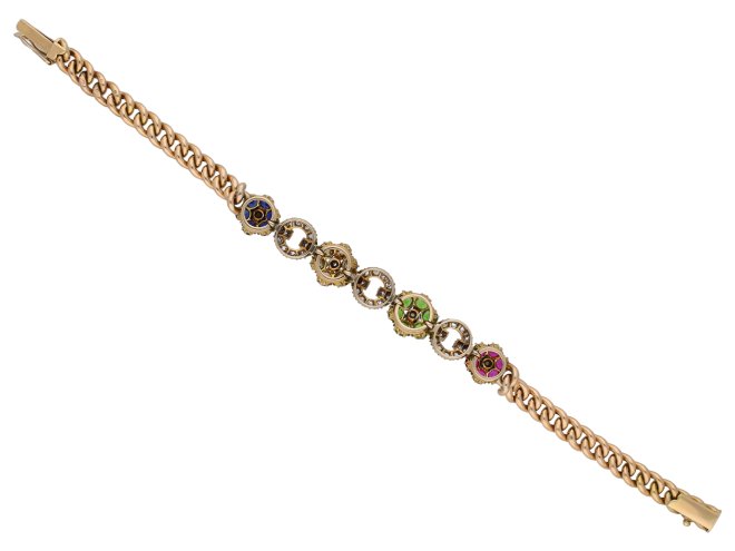 Victorian diamond and gemstone bracelet berganza hatton garden