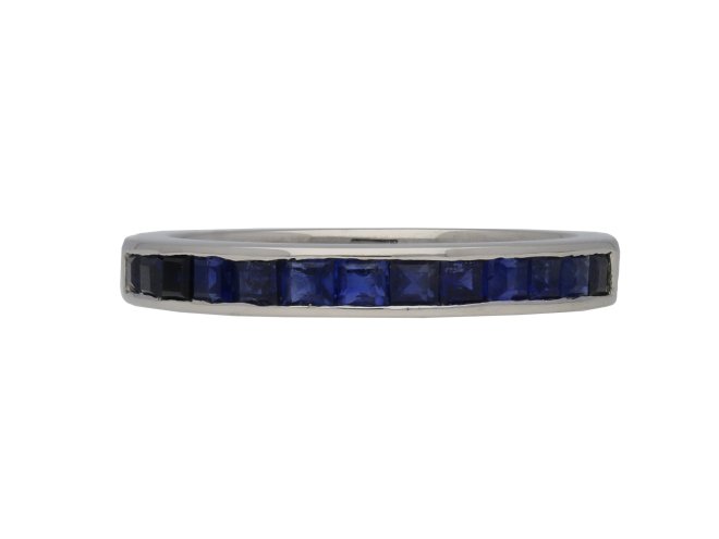 Vintage half eternity sapphire ring berganza hatton garden