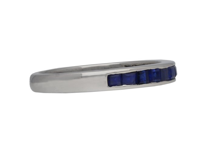 Vintage half eternity sapphire ring berganza hatton garden