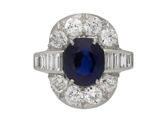 Royal Blue Burmese sapphire diamond ring,berganza hatton garden