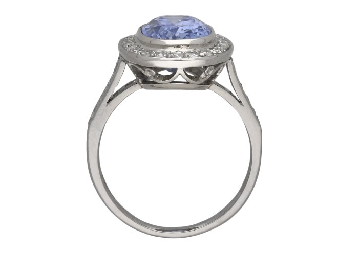 Edwardian Ceylon sapphire and diamond ring berganza hatton garden