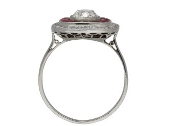 Art Deco ruby and diamond target ring berganza hatton garden