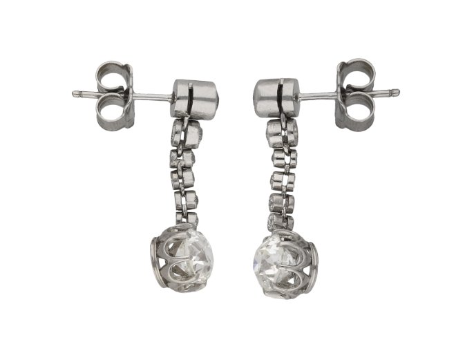 Edwardian diamond drop earrings berganza hatton garden